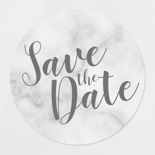 大理石スモダンクリプトウェディング日付ラベルの保存 ラベル (デザイン1)