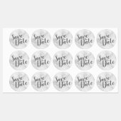 大理石スモダンクリプトウェディング日付ラベルの保存 ラベル (シート)