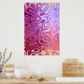 大理石スリック金属ブルゴーニュベージュ ポスター (キッチン)