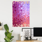 大理石スリック金属ブルゴーニュベージュ ポスター (ホームオフィス)