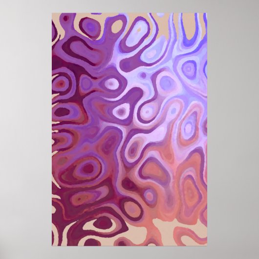 大理石スリック金属ブルゴーニュベージュ ポスター (正面)