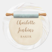 大理石スワーズ転がのピン調理師シェフ ラウンドシール (正面)