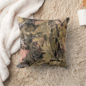 大理石スワール抽象芸術金ゴールドバラピンクブラックモダン クッション (ブランケット)