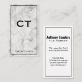 大理石タイリングレンガ |モノグラム 名刺 (正面/裏面)