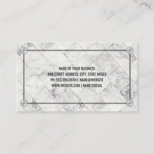 大理石タイル |金属製ねじ 名刺 (裏面)