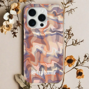 「大理石タータンチェックかわいい台本の名前boho terracotta iPhone 15 proケース