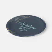 大理石ダスティブルーワリマイスラム結婚ズ ペーパープレート (アングル)