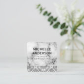 大理石ダマスクパターン スクエア名刺 (スタンド正面)