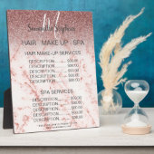 大理石ダークピンクグリッターヘアスパサロン価格メニュー フォトプラーク (側面)