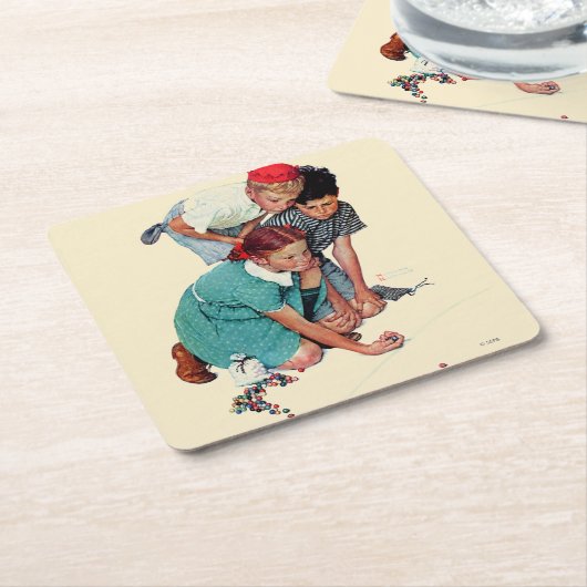 大理石チャンピオン スクエアペーパーコースター (アングル)