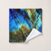 大理石ティール(緑がかった色)ターコイズインディゴブルー瑪瑙 バスタオルセット (ウォッシュタオル)