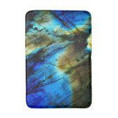 大理石ティール（緑がかった色）ターコイズインディゴブルー瑪瑙 バスマット (正面縦)