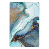 大理石ティール(緑がかった色)ターコイズブルーアガートモノグラム ミニクリップボード (裏面)