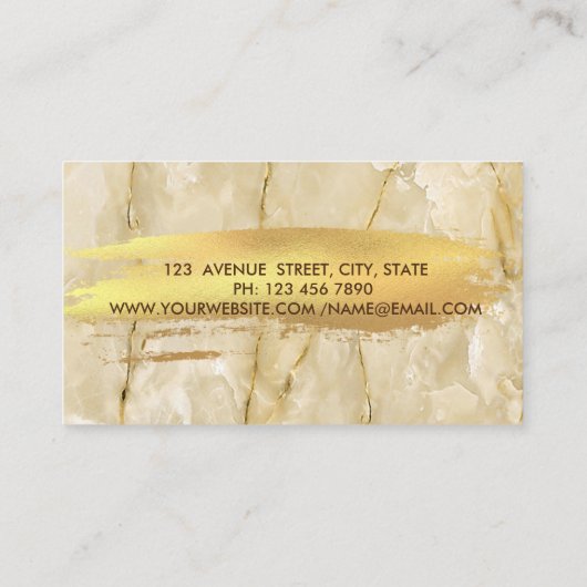 大理石テクスチエレガントャ金箔ブラシストローク 名刺 (裏面)