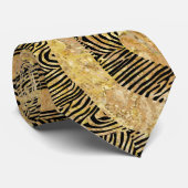 大理石テクスチャのゼブラ縞金ゴールド ネクタイ (ロール)