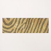 大理石テクスチャのゼブラ縞金ゴールド ヨガマット (裏面(横))