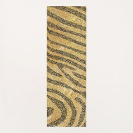 大理石テクスチャのゼブラ縞金ゴールド ヨガマット