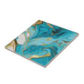 大理石テクスチャターコイズと金ゴールドシルバー タイル (側面)