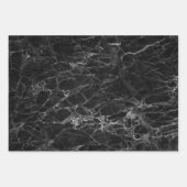 大理石テクスチャパターンブルーホワイトブラック ラッピングペーパーシート (正面3)