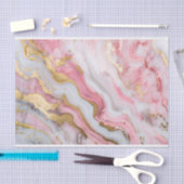 大理石テクスチャピンクと金ゴールドグリジーのデコップル 薄葉紙 (クラフト)