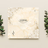 大理石テクスチャフローラレースイスラム結婚教徒 招待状