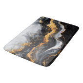 大理石テクスチャブラックグレー金ゴールドバスマット バスマット (アングル)