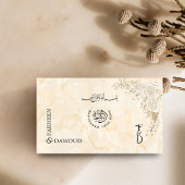 大理石テクスチャレースQR RSVPムスリム結婚ズウェブサイト エンクロージャーカード