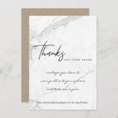 大理石テクスチャー企業のビジネスロゴ サンキューカード (正面/裏面)