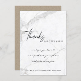 大理石テクスチャー企業のビジネスロゴ サンキューカード