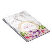 大理石テクスチャ上の水フェイク色マグノリアス ノートブック (右側)