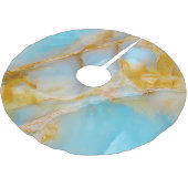 大理石テクスチャ、カラフルオニキスインテリア。 ブラッシュドポリエステルツリースカート (アングル)