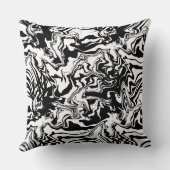 大理石テクスチャ – 白黒抽象芸術シームレス クッション (裏面)