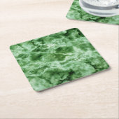 大理石テクスチャ（緑） スクエアペーパーコースター (アングル)