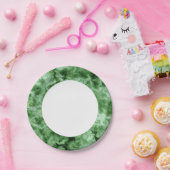 大理石テクスチャ（緑） ペーパープレート (パーティー)