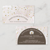 大理石デイジーフラワーパターンボタニカルベビーシッター 名刺 (正面/裏面)