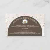 大理石デイジーフラワーパターンボタニカルベビーシッター 名刺 (裏面)