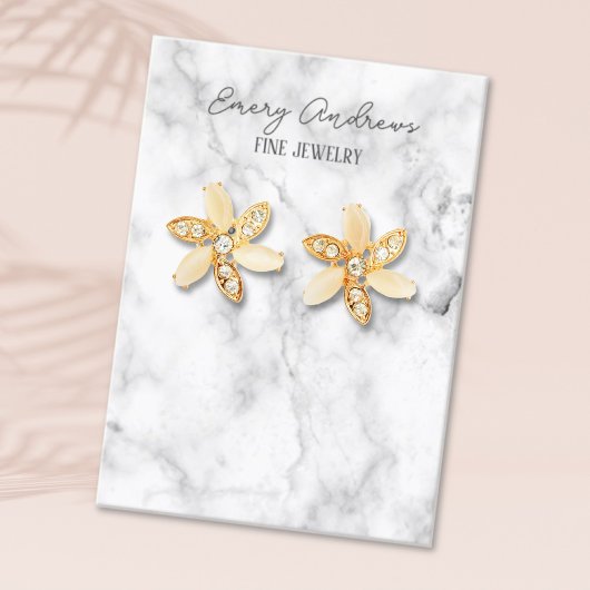 大理石デザイナージュエリーイヤリングホルダーディスプレイ 名刺