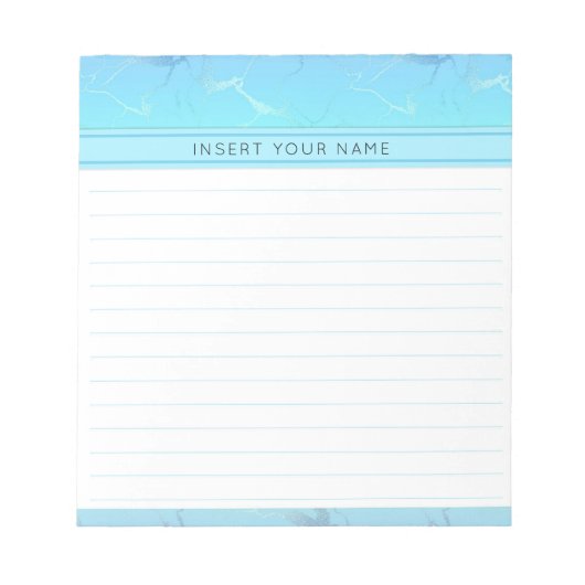 大理石デザインパーソナライズされたメモ帳5.5インチx 6インチ ノートパッド (正面)