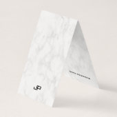 大理石デザインモダンモノグラムエレガントクリーン折り畳み 名刺 (裏面)