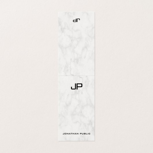 大理石デザインモダンモノグラムエレガントクリーン折り畳み 名刺 (外部フラット)