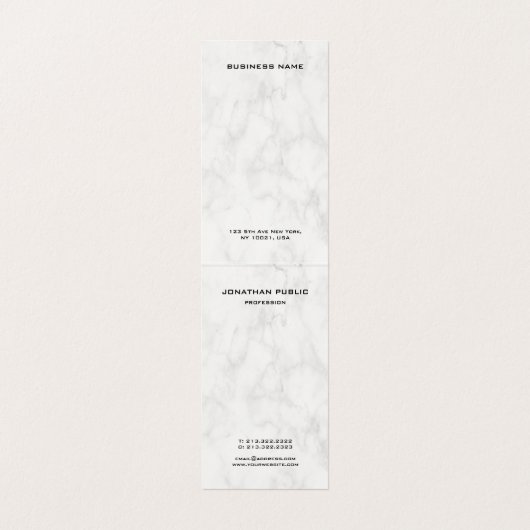 大理石デザインモダンモノグラムエレガントクリーン折り畳み 名刺 (内部フラット)