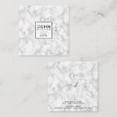 大理石デザインモダンモノグラムエレガントスクエアブシン スクエア名刺 (正面/裏面)