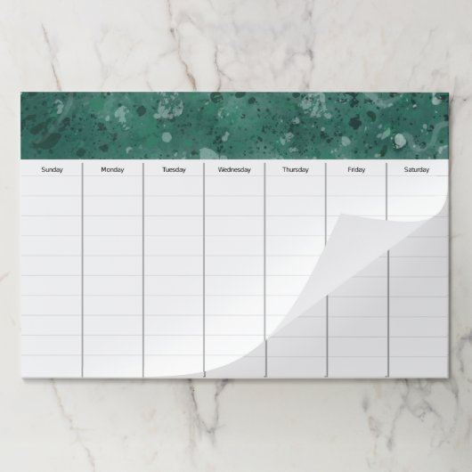 大理石デスクウィークリースケジュール紙パッドギフト ペーパーパッド (折り畳み)