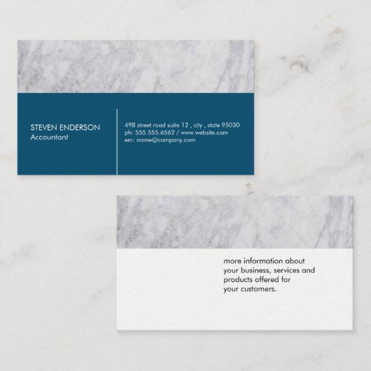 大理石トリムブルー 名刺 (正面/裏面)