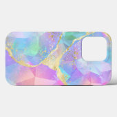 大理石トレンディーストーンアクアパープル金ゴールド Case-Mate iPhoneケース (裏面 (横))