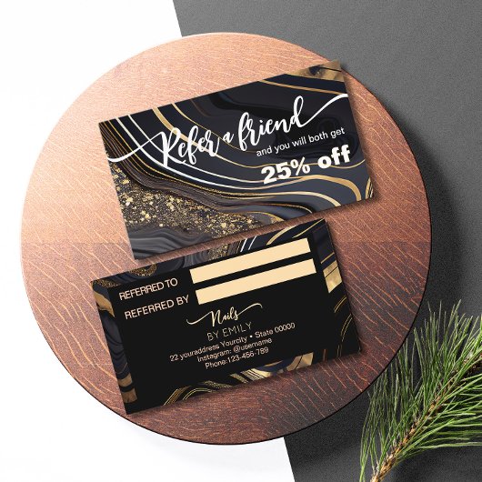 大理石ネイルサロンフレンド紹介カードを参照 ロイヤリティカード