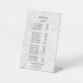 大理石ネイルサロンプロフェッショナル価格表メニュー 台座サイン (正面)