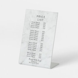 大理石ネイルサロンプロフェッショナル価格表メニュー 台座サイン