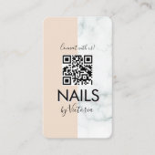 大理石ネイルサロン美しいカラーブロックQRコード 名刺 (正面)