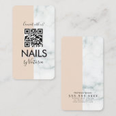 大理石ネイルサロン美しいカラーブロックQRコード 名刺 (正面/裏面)